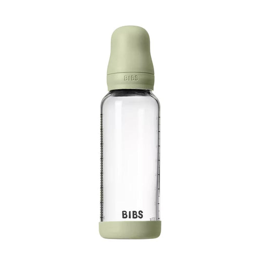 BIBS Baby Glass Bottle Set 8oz Latex, Medium Flow - Sage - 5020250
