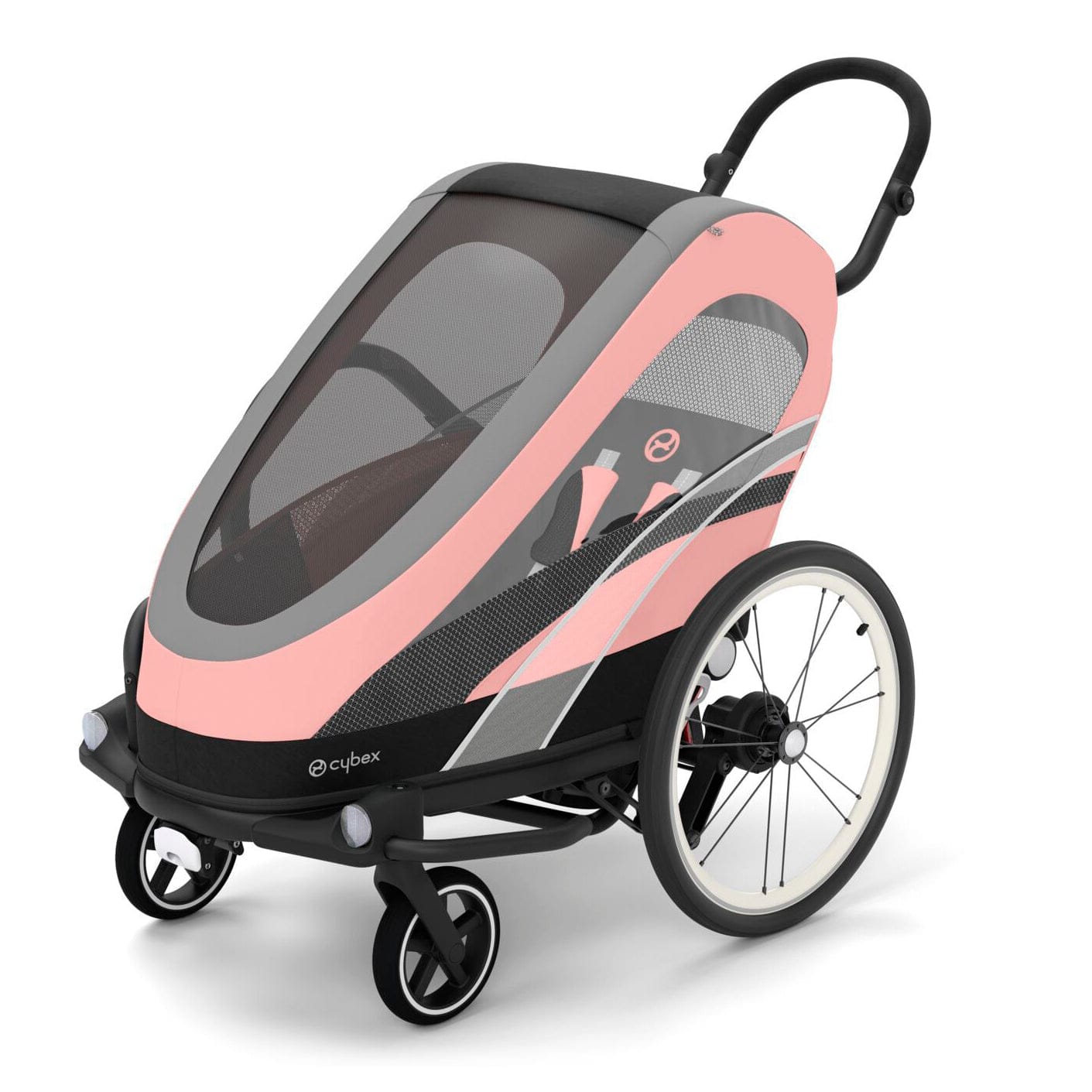Cybex Zeno 2-in-1 Bike Trailer / Stroller (One Box) - Silver Pink - 521003737