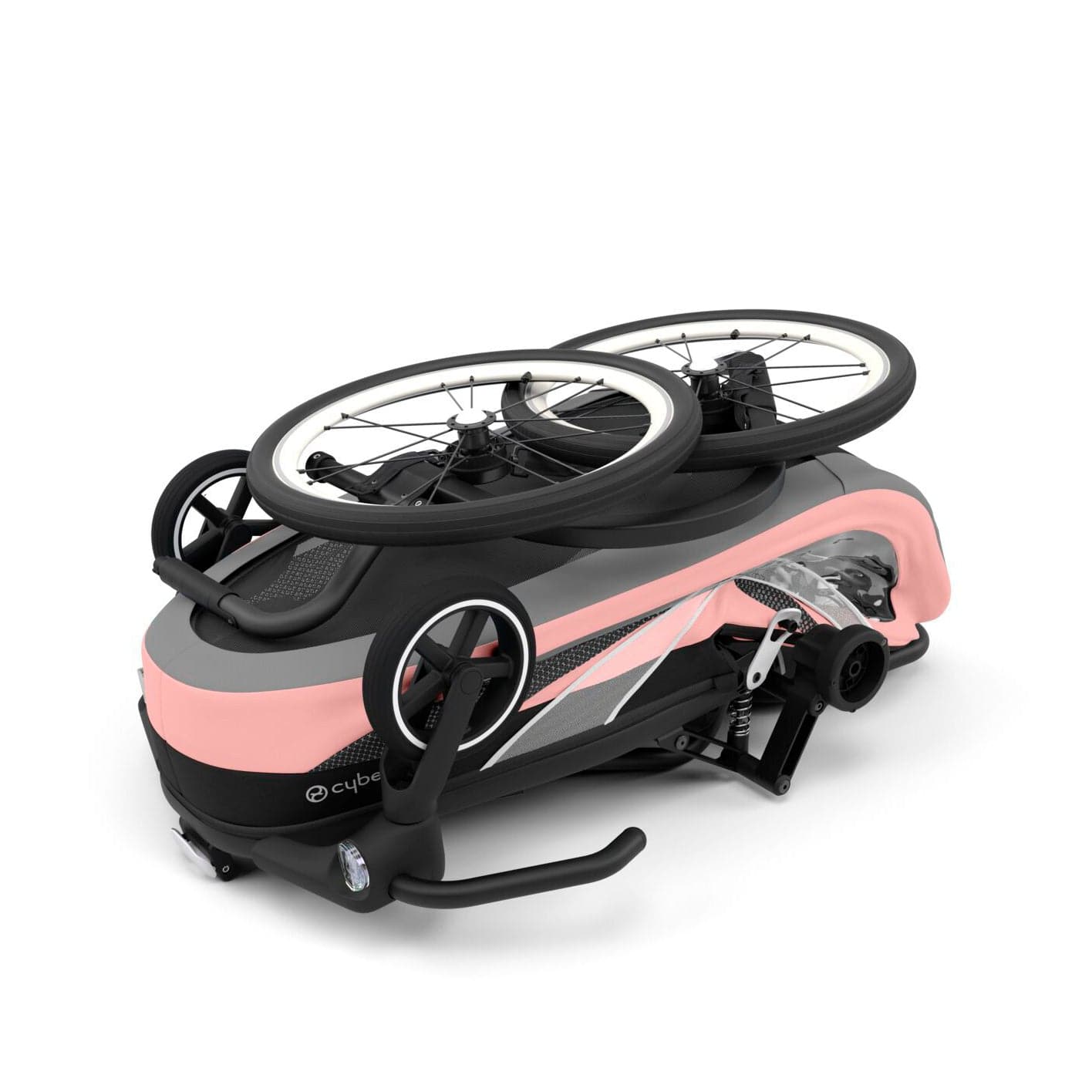 Cybex Zeno 2-in-1 Bike Trailer / Stroller (One Box) - Silver Pink - 521003737
