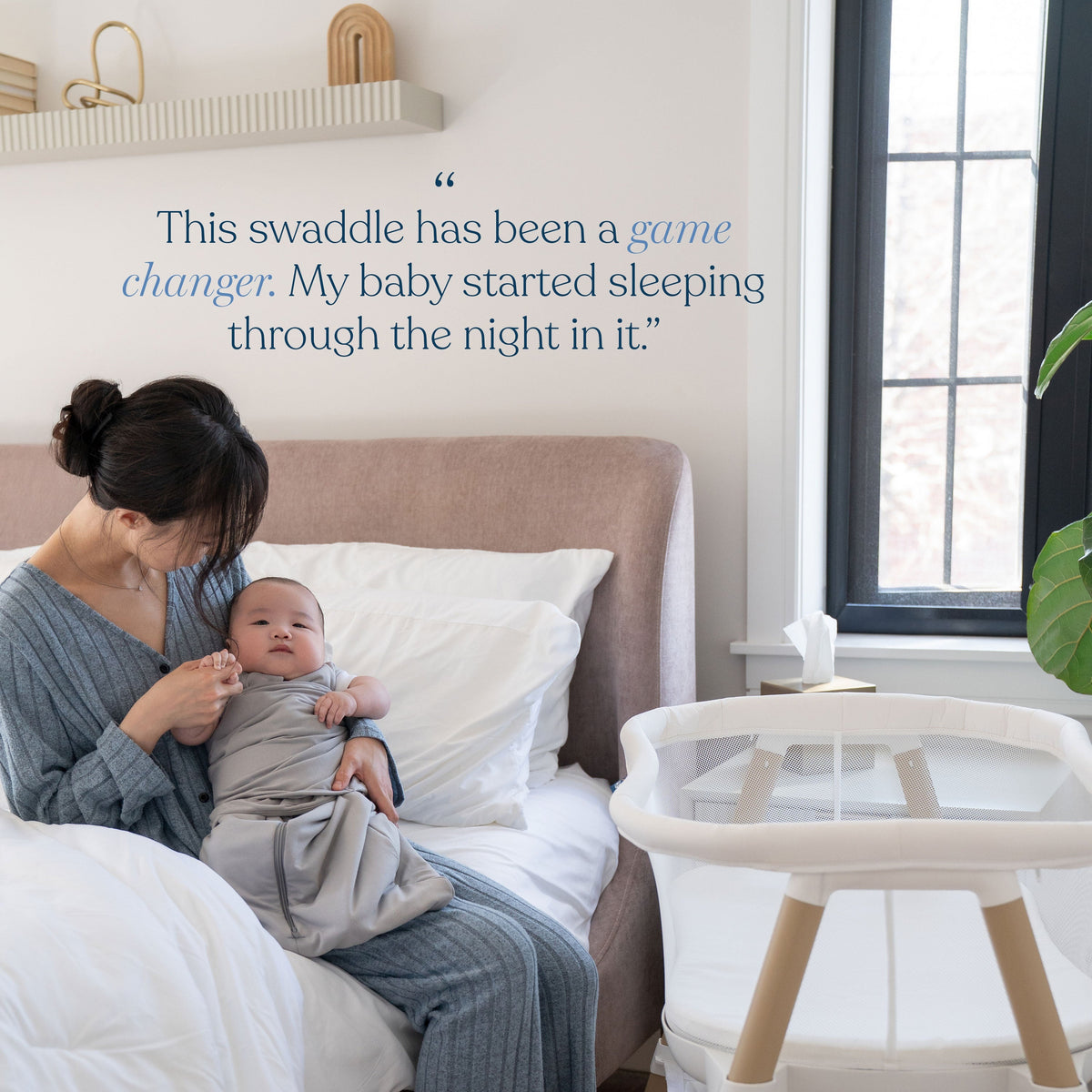 Halo SuperSoft Bamboo Swaddle TOG 2.0 - Blue Fog (Newborn)