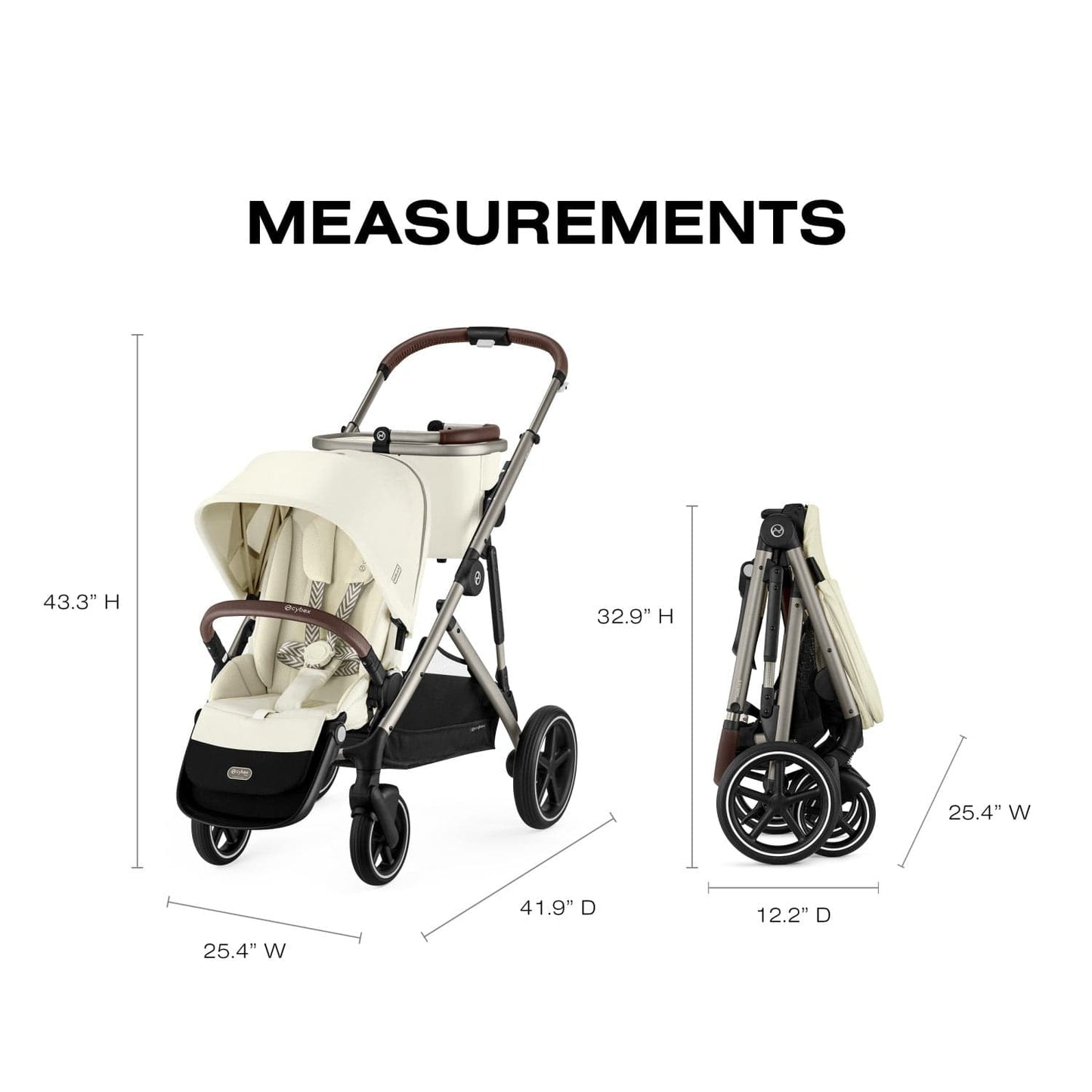 Cybex Gazelle S Single-to-Double Stroller - Taupe Frame / Seashell Beige - 522002367