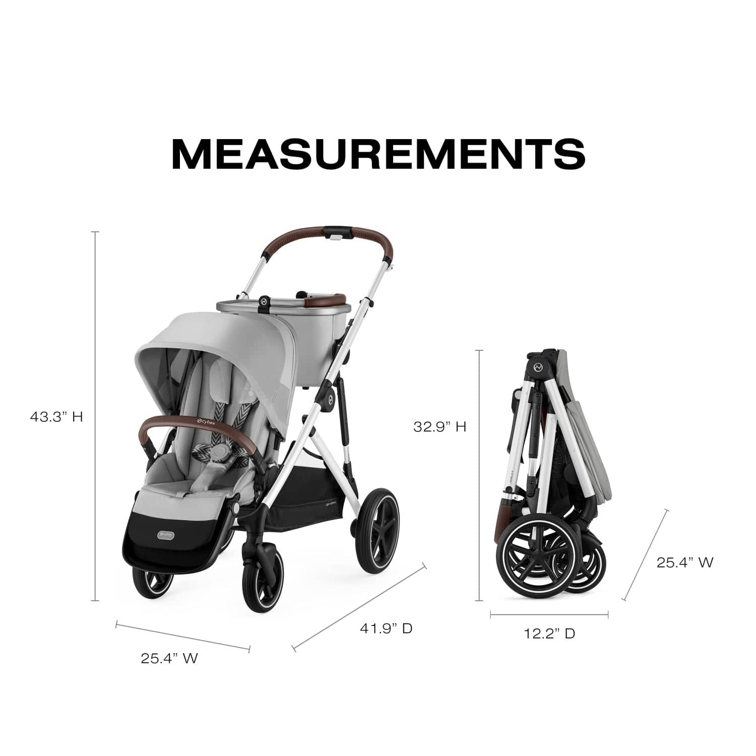 Cybex Gazelle S Single-to-Double Stroller - Silver Frame / Lava