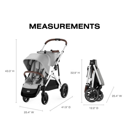 Cybex Gazelle S Single-to-Double Stroller - Silver Frame / Lava Grey - 522004815