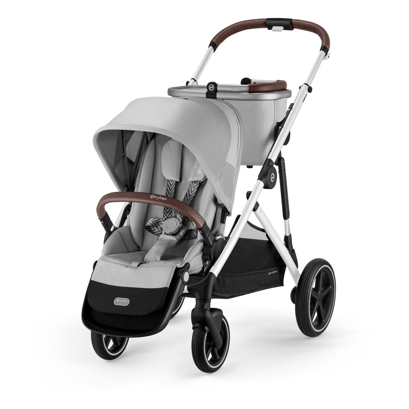 Cybex Gazelle S Single-to-Double Stroller - Silver Frame / Lava Grey - 522004815