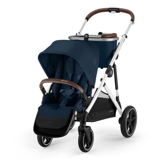 Cybex Gazelle S Single-to-Double Stroller - Silver Frame / Ocean Blue - 522004817