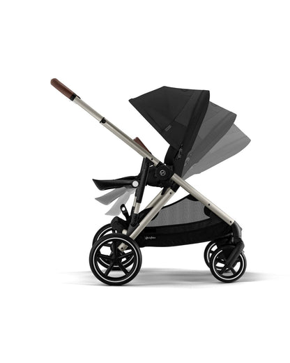 Cybex Gazelle S Single-to-Double Stroller - Taupe Frame / Moon Black