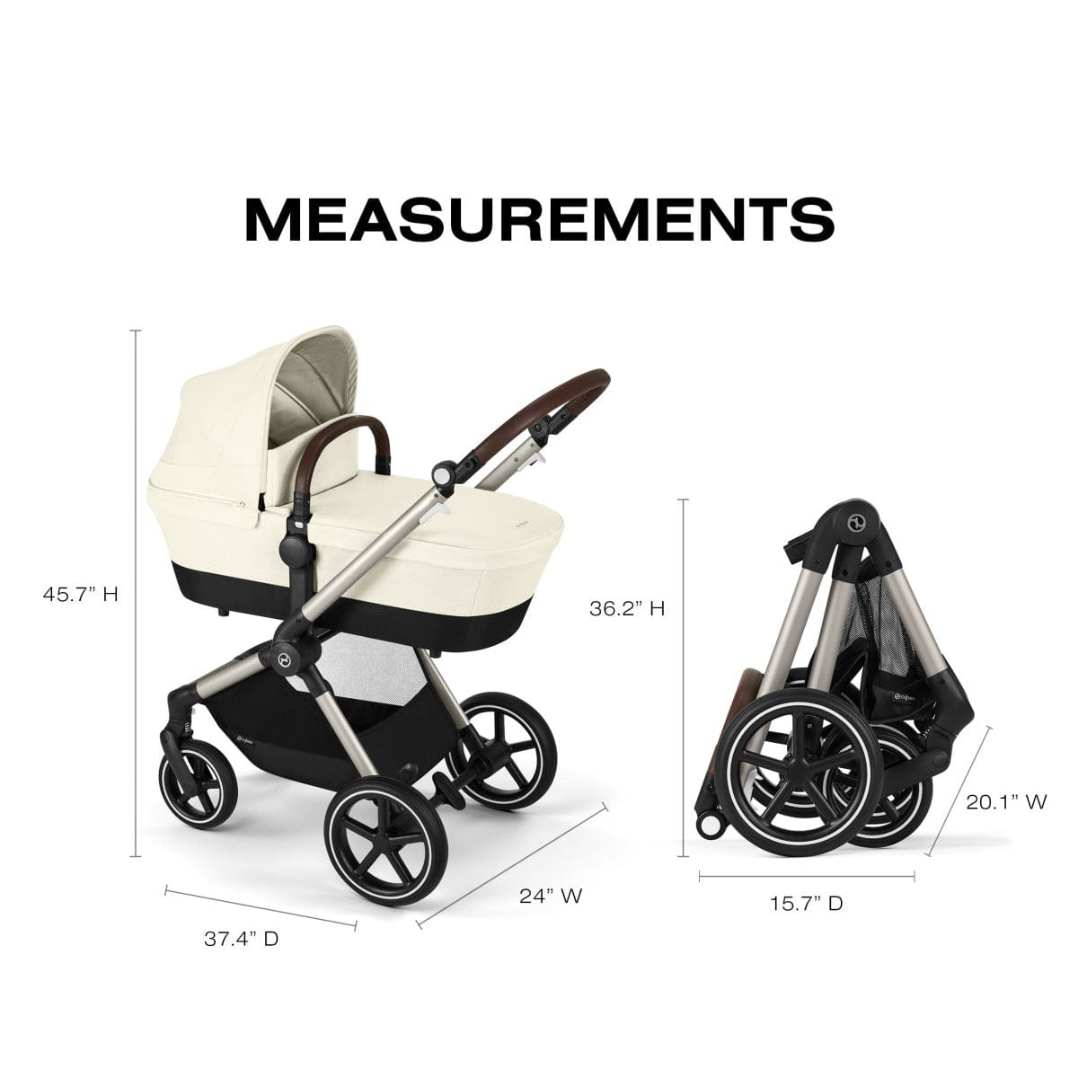 Cybex EOS Lux 2-in-1 Stroller - Seashell Beige - 522005341