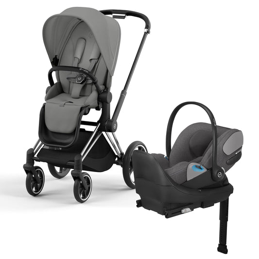 Cybex Priam 4 + Cloud T Travel System Bundle - Chrome / Black / Mirage Grey / Mirage Grey