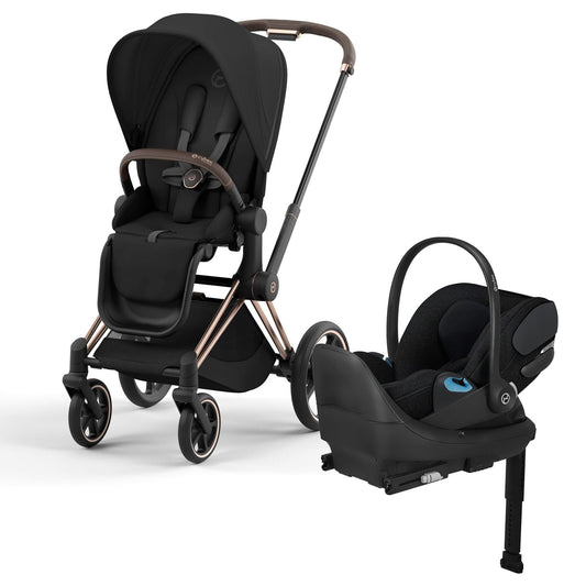 Cybex Priam 4 + Cloud T Travel System Bundle - Rose Gold / Sepia Black / Sepia Black