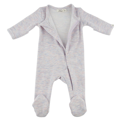 Oh Baby! Honeycomb Zipper Footie with Pocket - Lilac Rose, 3M - Image 2