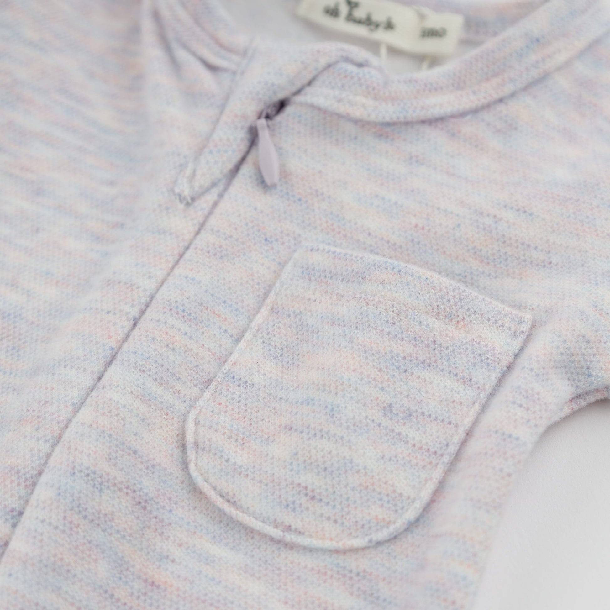 Oh Baby! Honeycomb Zipper Footie with Pocket - Lilac Rose, 3M - Image 6