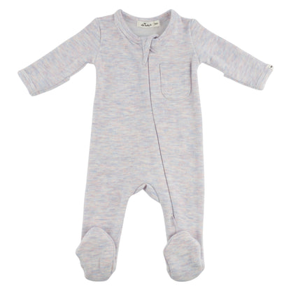 Oh Baby! Honeycomb Zipper Footie with Pocket - Lilac Rose, 3M