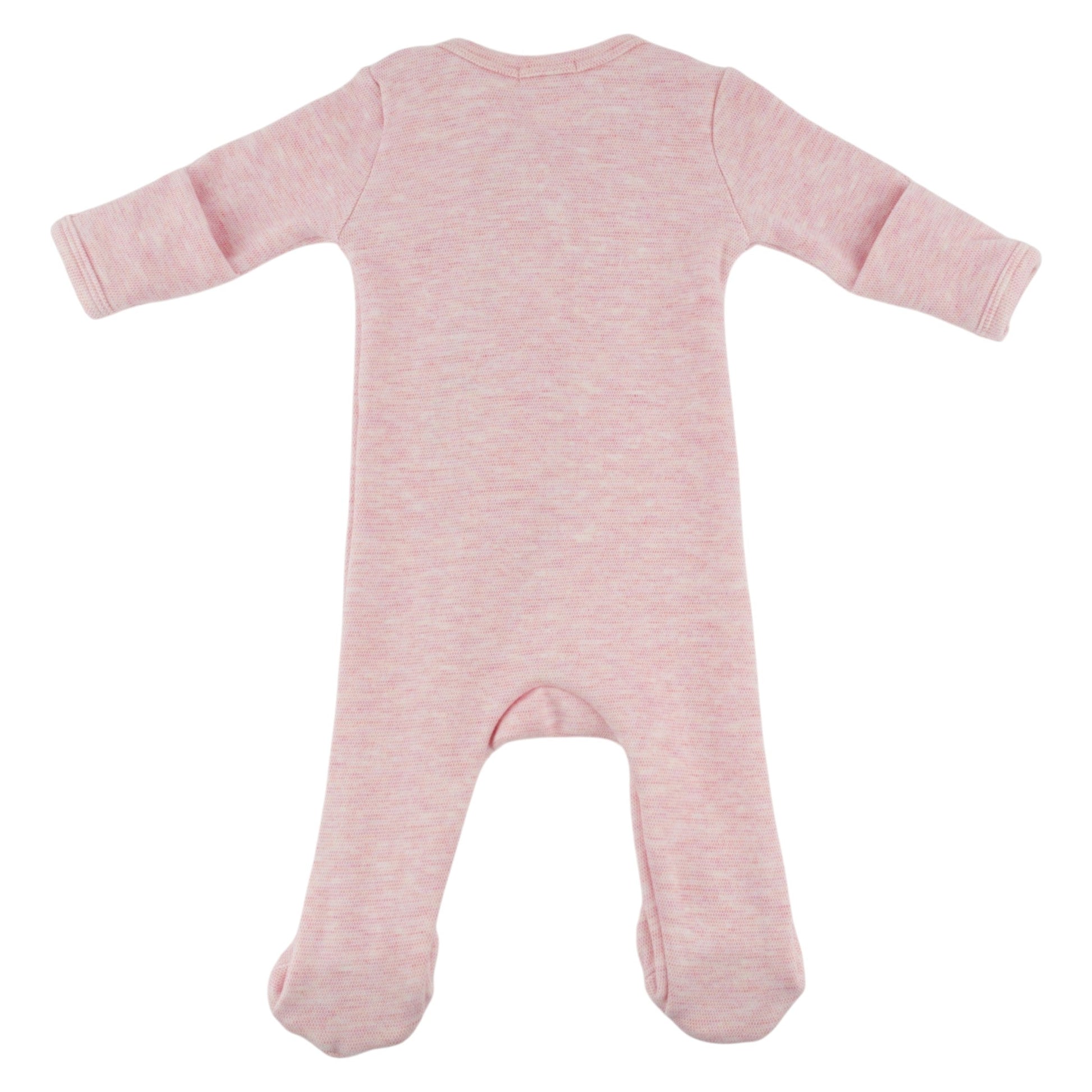 Oh Baby! Honeycomb Zipper Footie with Pocket - Pale Pink, 3M - Image 3
