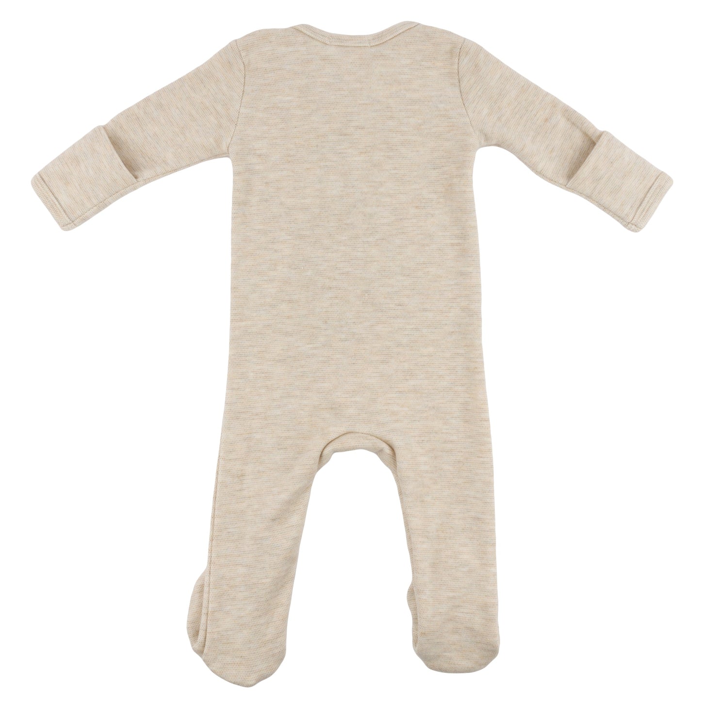 Oh Baby! Honeycomb Zipper Footie with Pocket - Sand, 3M - Image 3