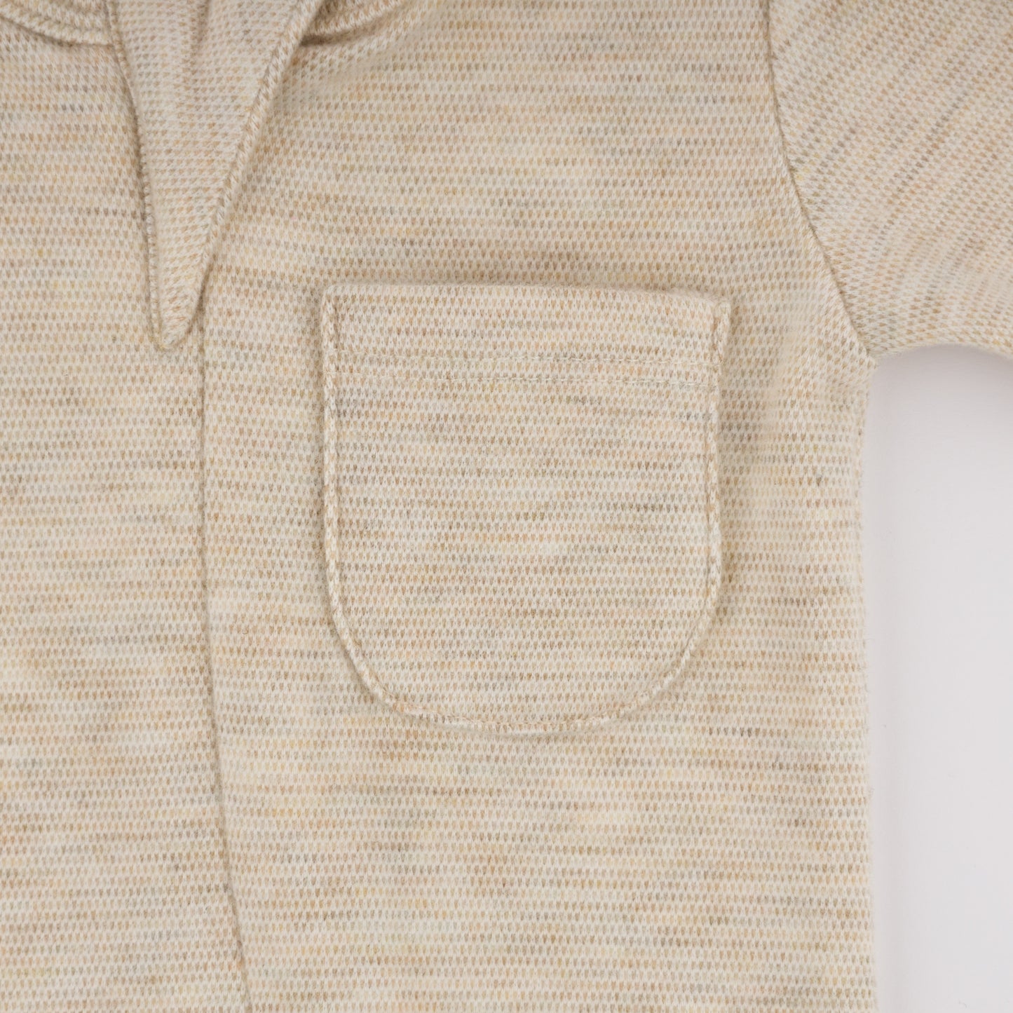 Oh Baby! Honeycomb Zipper Footie with Pocket - Sand, 3M - Image 5