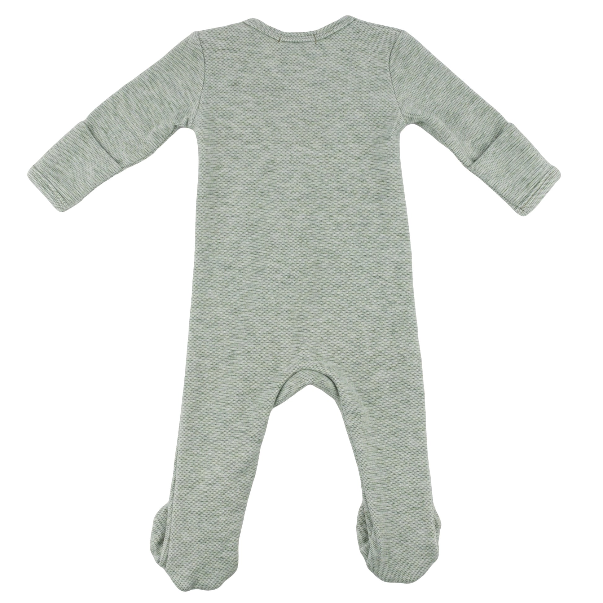 Oh Baby! Honeycomb Zipper Footie with Pocket - Spruce, 1M - Image 3