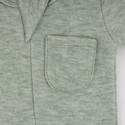 Oh Baby! Honeycomb Zipper Footie with Pocket - Spruce, 1M - Image 5