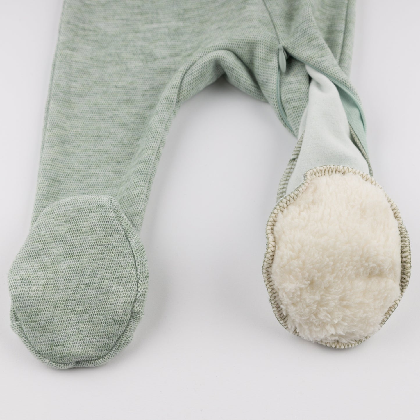 Oh Baby! Honeycomb Zipper Footie with Pocket - Spruce, 3M - Image 4