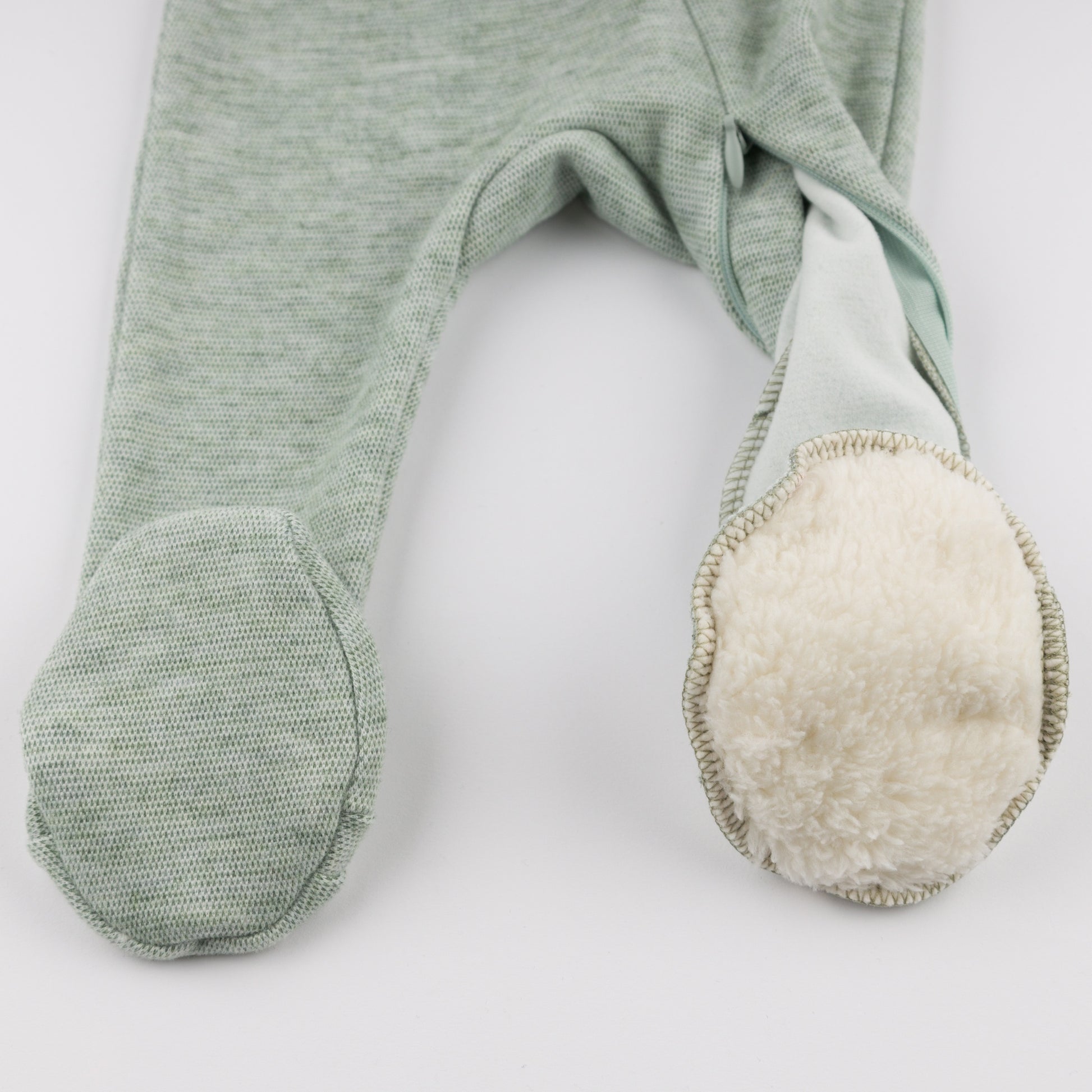 Oh Baby! Honeycomb Zipper Footie with Pocket - Spruce, 3M - Image 4