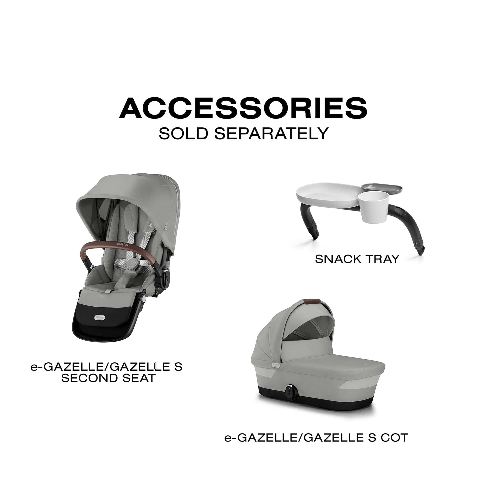 Cybex eGazelle S Electronic Assist Stroller - Silver Frame / Stone Grey - 524000527