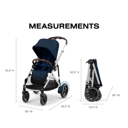 Cybex eGazelle S Electronic Assist Stroller - Silver Frame / Ocean Blue - 524000533