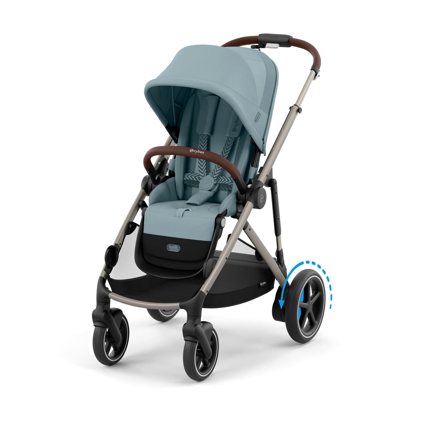 Cybex eGazelle S Electronic Assist Stroller - Taupe Frame / Stormy Blue - 524000539
