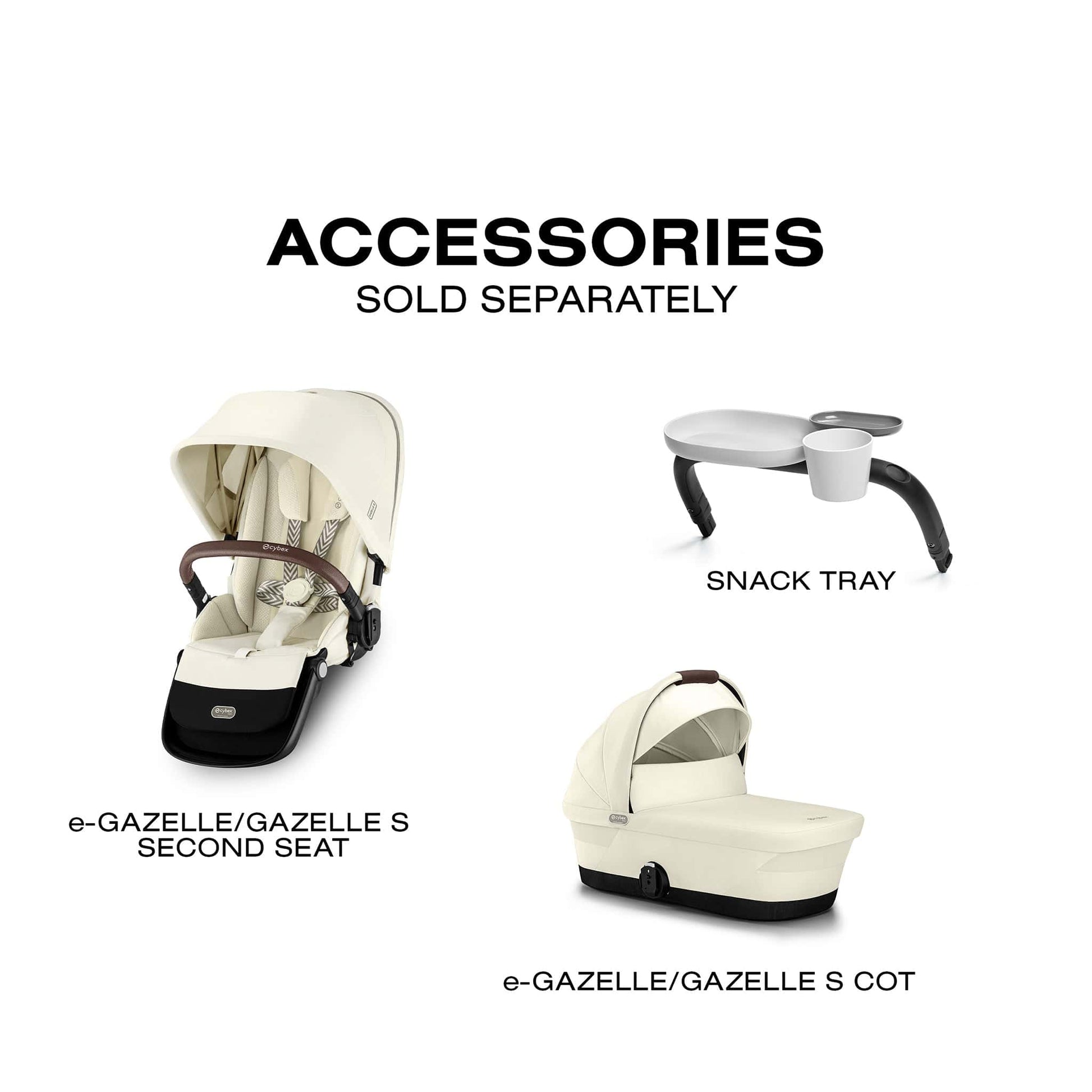 Cybex eGazelle S Electronic Assist Stroller - Taupe Frame / Seashell Beige - 524000545