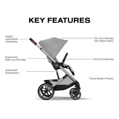Cybex Balios S Lux Stroller - Stone Grey - 524001185