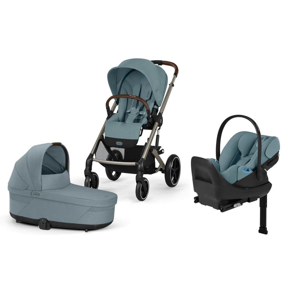 Cybex Balios S Lux + Cot + Cloud G Pro Travel System Bundle - Stormy Blue - 524001201-524001355-525000605