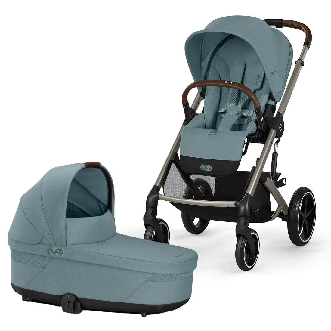 Cybex Balios S Lux Stroller + Cot Bundle - Stormy Blue - 524001201-524001355