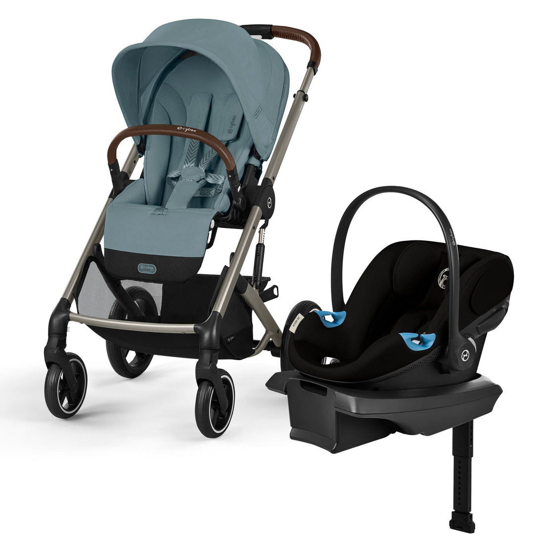 Cybex Balios S Lux + Aton G2 Travel System Bundle - Stormy Blue / Moon Black - 524001201-524002341