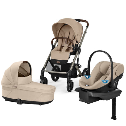Cybex Balios S Lux + Cot + Aton G2 Travel System Bundle - Almond Beige - 524001217-522005273-524002349