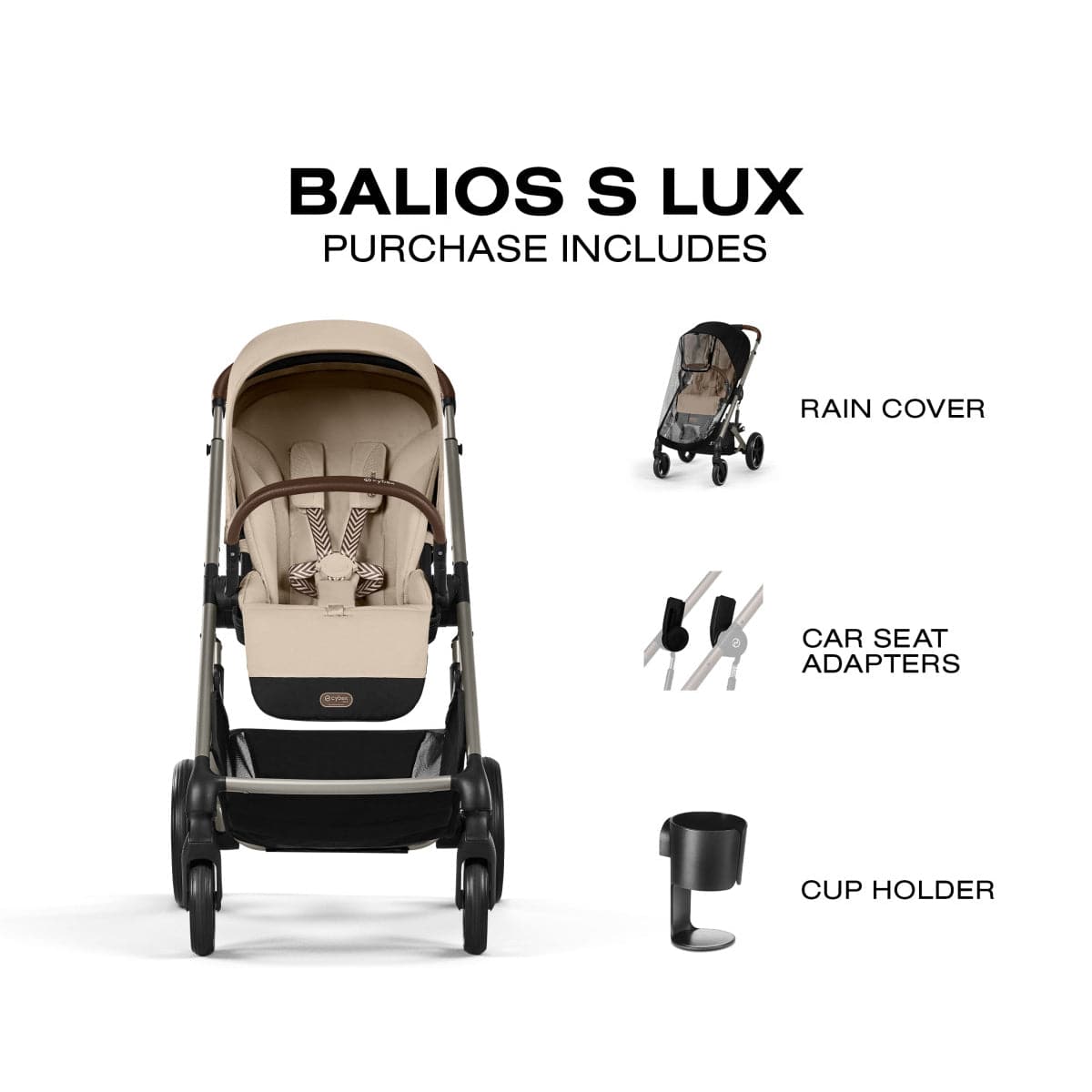Cybex Balios S Lux Stroller - Almond Beige - 524001217