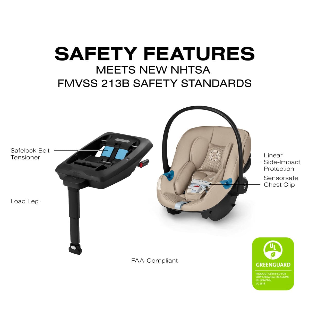 Cybex Aton G2 Infant Car Seat with Load Leg Base - Almond Beige - 524002349