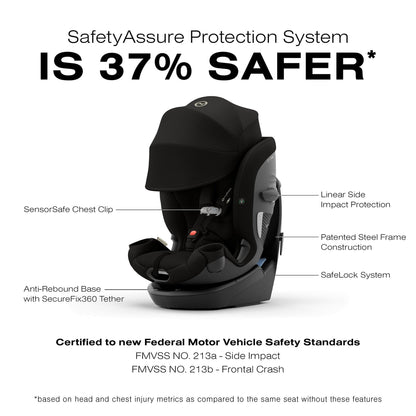 Cybex Callisto G 360 Rotating All-in-One Convertible Car Seat - Nightfall Black