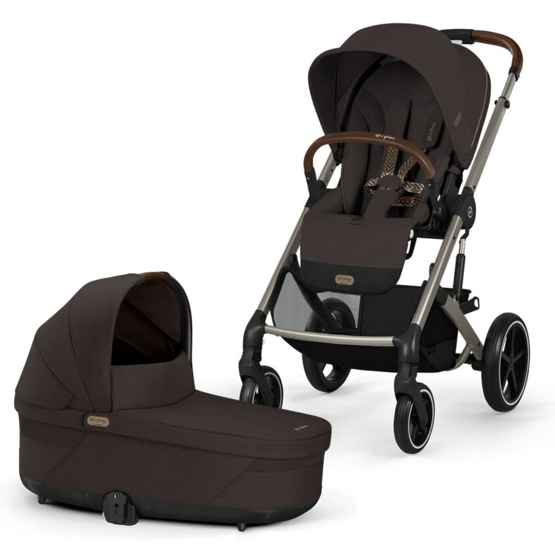 Cybex Balios S Lux Stroller + Cot Bundle - Chocolate Brown