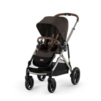 Cybex Gazelle S Single-to-Double Stroller - Taupe Frame / Chocolate Brown Seat