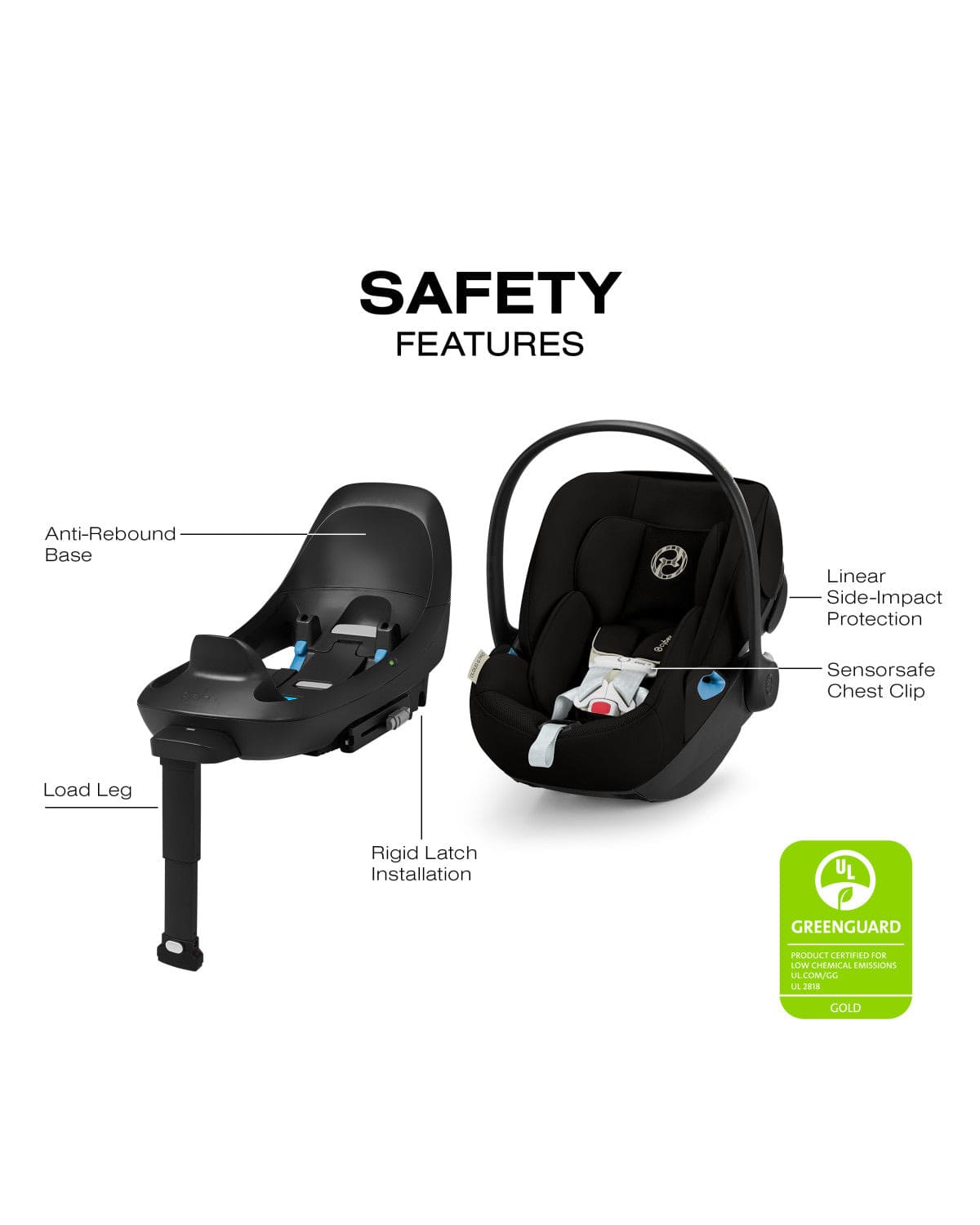 Cybex Cloud G Pro Comfort Extend Infant Car Seat - Moon Black - 525000599