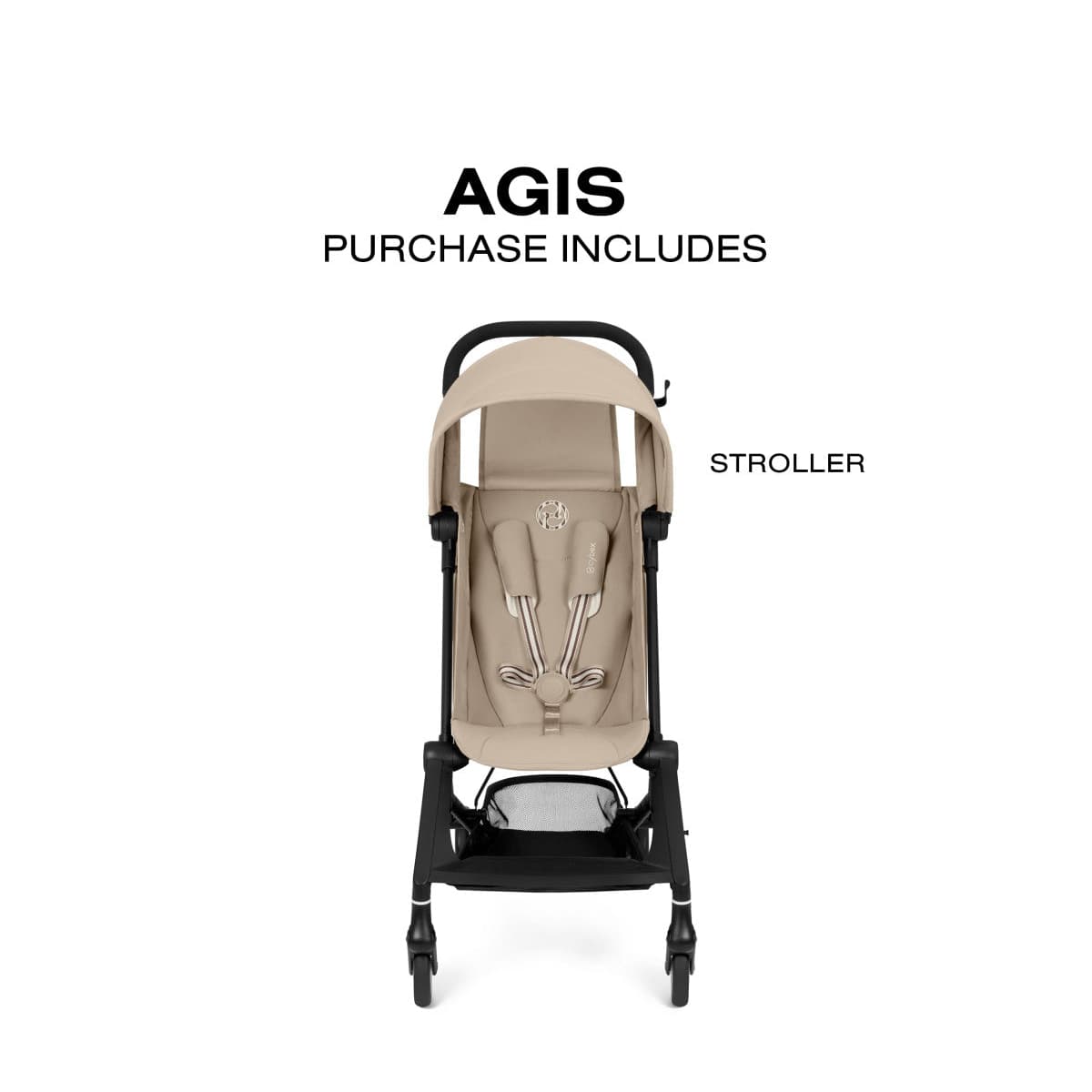 Cybex Agis Ultra-Compact Travel Stroller - Almond Beige - 525000773