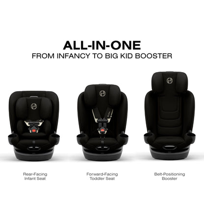 Cybex Callisto G 360 SELECT Rotating All-in-One Convertible Car Seat + Canopy Bundle - Black - 525000957-525000973