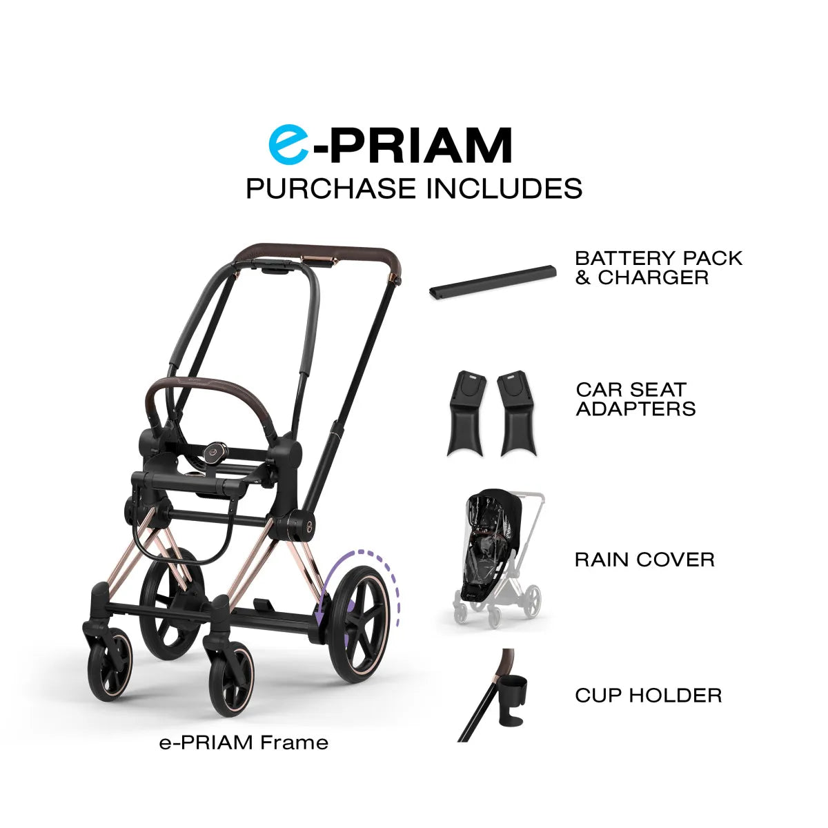 Cybex e-Priam Style Frame - Rosegold - 526000265