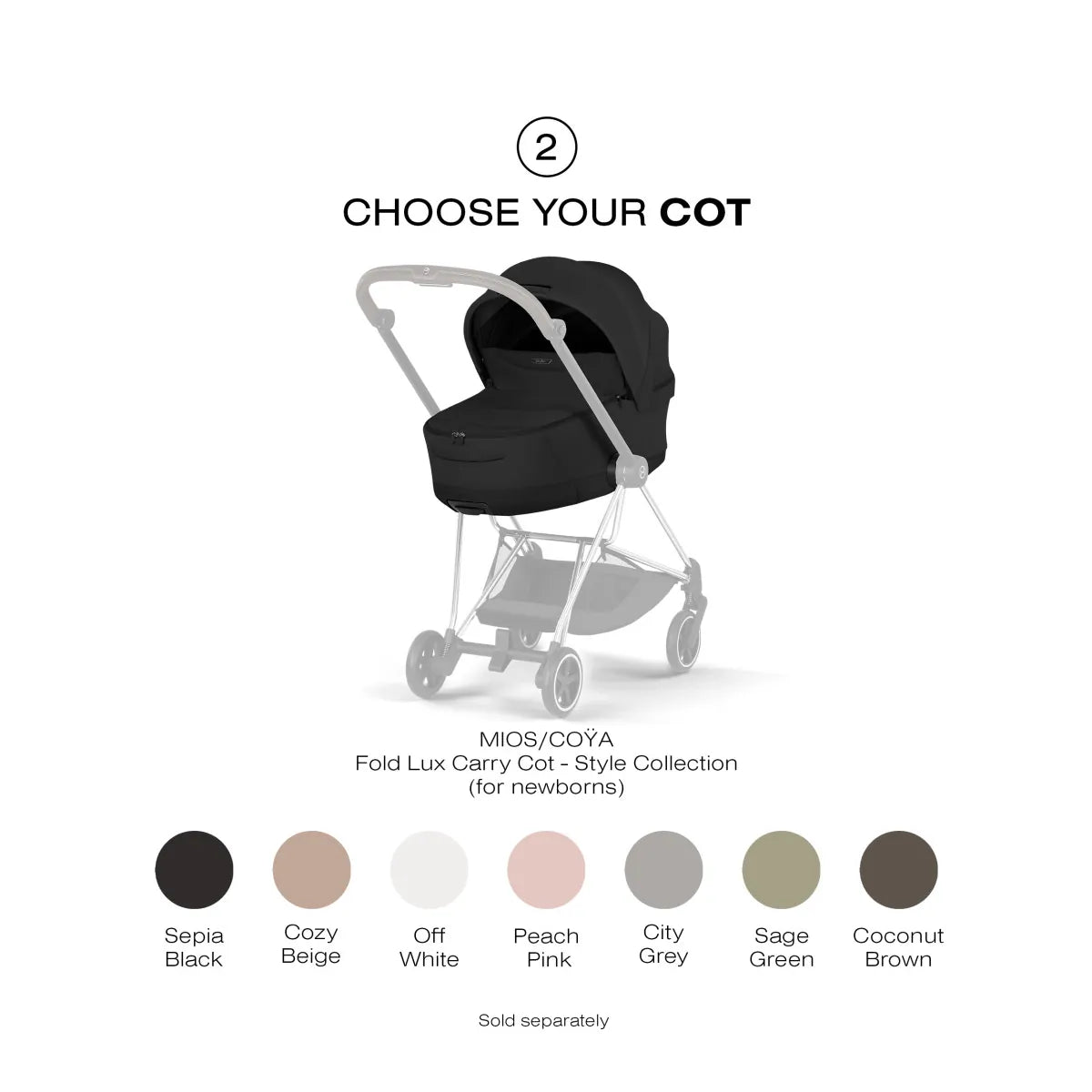 Cybex Mios Style Frame - Chrome / Brown - 526000275