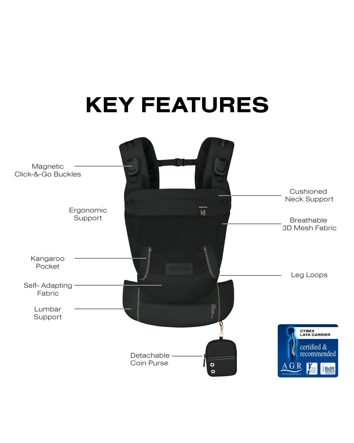 Cybex Laya Baby Carrier - Magic Black – Albee Baby