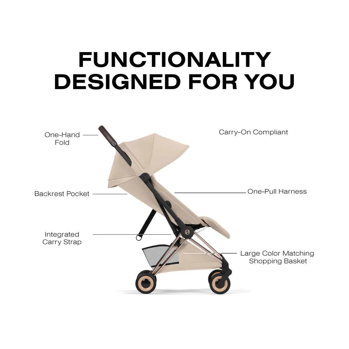 Cybex Coya Stroller (2026) - Style Collection - Rose Gold Frame