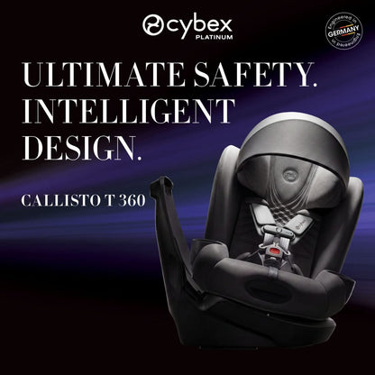 Cybex Callisto T 360 car seat with safety harness and canopy