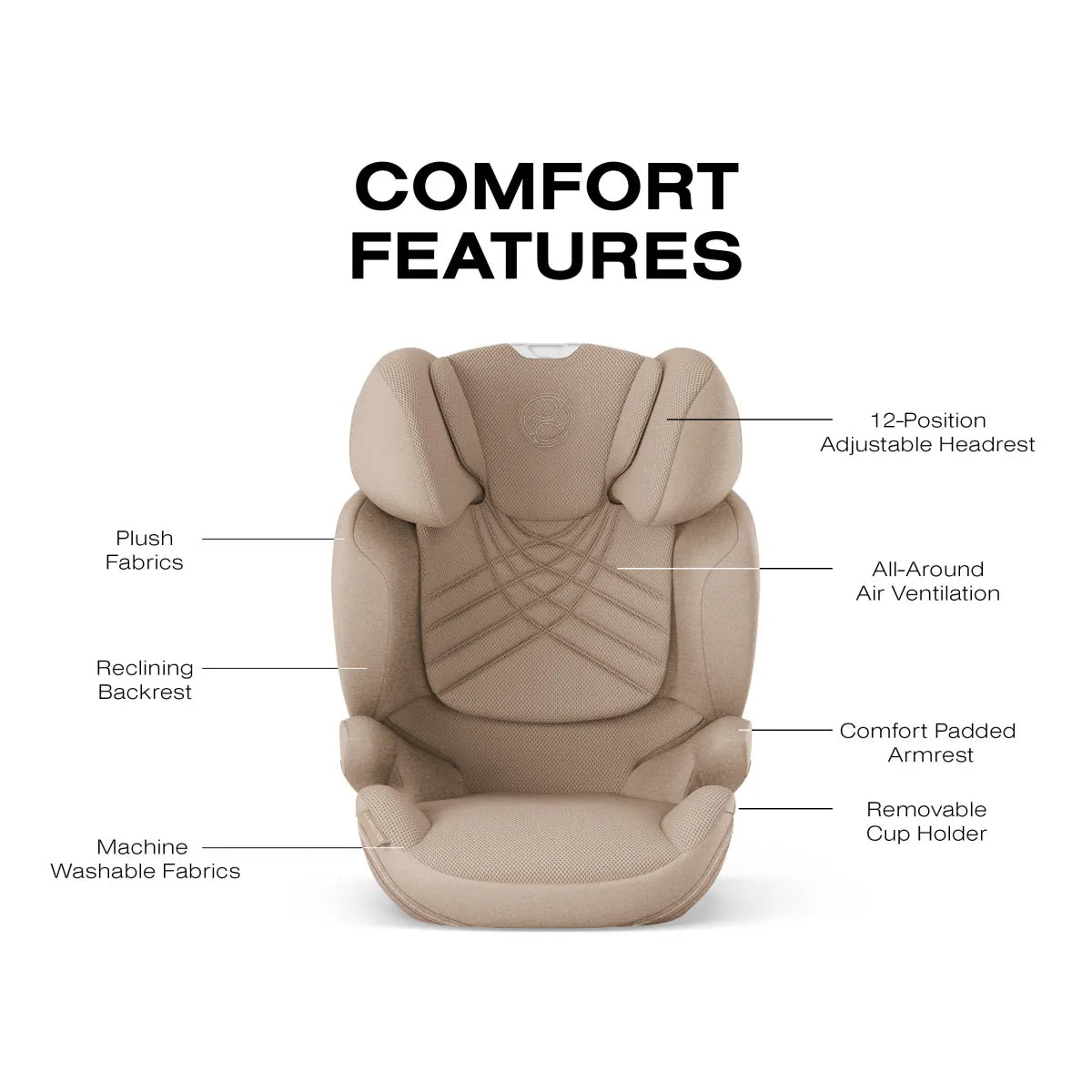 Cybex Solution T High-Back Booster Car Seat - Cozy Beige