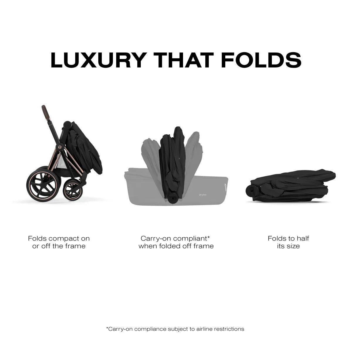 Cybex Priam Fold Lux Carry Cot (2026) - Sepia Black - 526001479