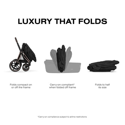 Cybex Priam Fold Lux Carry Cot (2026) - Sepia Black - 526001479