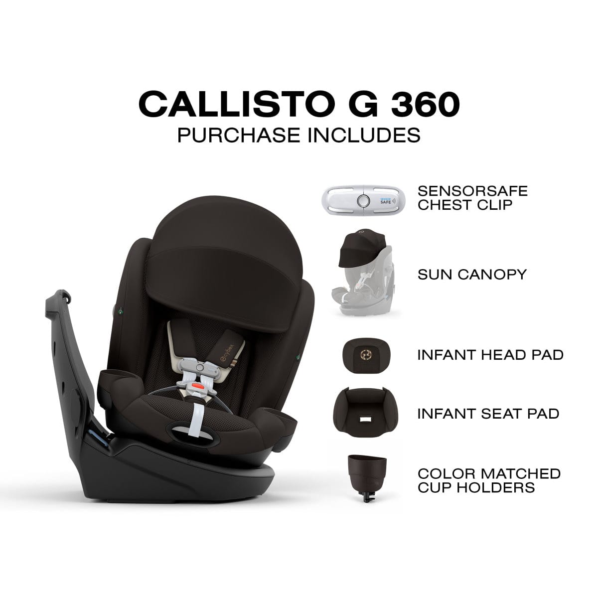 Cybex Callisto G 360 Rotating All-in-One Convertible Car Seat - Chocolate Brown