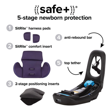 Diono LiteClik 30 RXT SafePlus Infant Car Seat and Base - Purple Wildberry - 56005-NA-01